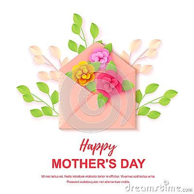 Happy motherâ€™s day greeting card. Design for banners, newsletters, sale flyers Vector Illustration